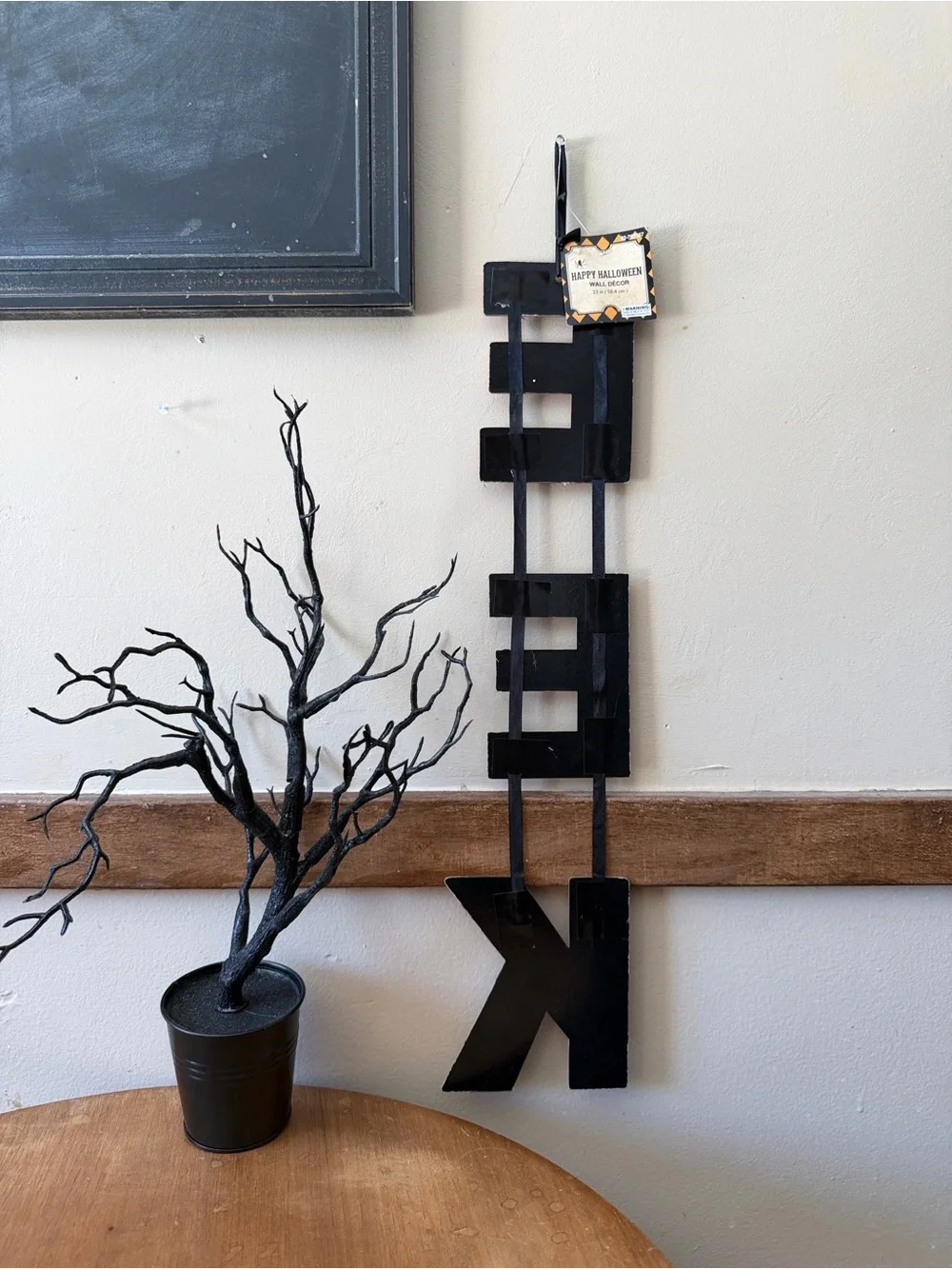 Hobby Lobby Halloween Wall Hanging in Black, White, Orange